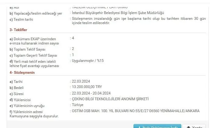 İBB’de İhale Skandalı: Şartnameyi Hazırlayan Şirket İhaleyi Kazandı